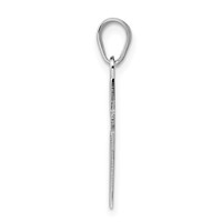 Sterling Silver Rhodium-plated Black Enameled Cross Charm view 2
