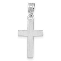 Sterling Silver Rhodium-plated Black Enameled Cross Charm view 3
