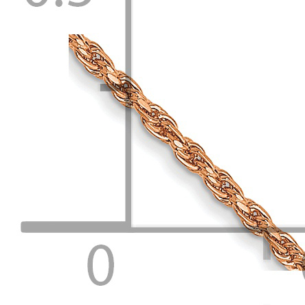 14K Rose Gold 7 inch 1mm Diamond-cut Man Made Rope with Lobster Clasp Chain R010 detailed image 4