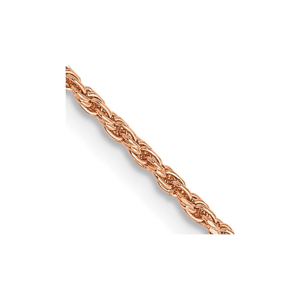 14K Rose Gold 24 inch 1.5mm Diamond-cut Man Made Rope with Lobster Clasp Chain (R012-24)