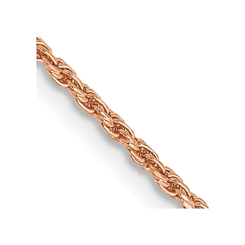 14K Rose Gold 18 inch 1.5mm Diamond-cut Man Made Rope with Lobster Clasp Chain