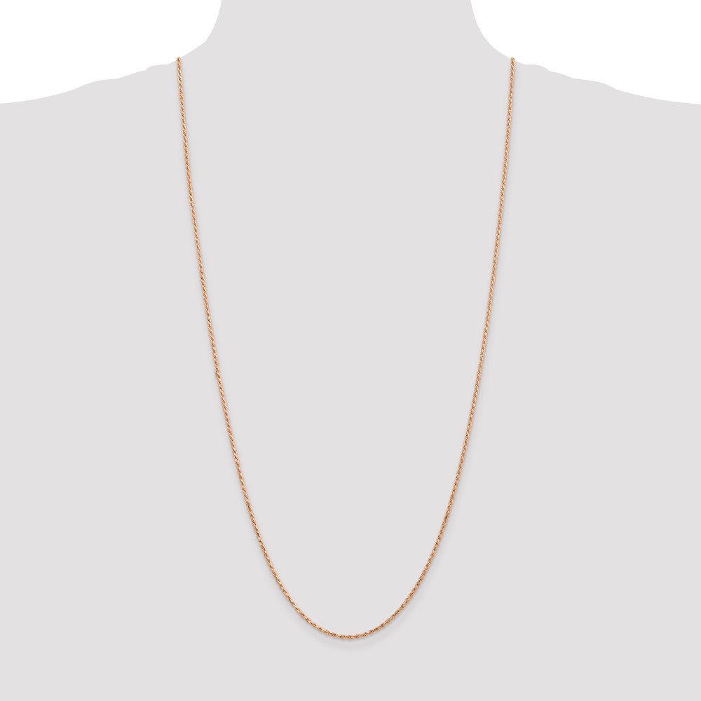 14K Rose Gold 30 inch 1.8mm Diamond-cut Man Made Rope with Lobster Clasp Chain (R014-30)