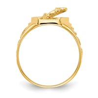 IB Goodman 14K Yellow Gold Polished Horseshoe Ring with Horse in Center Mens view 2
