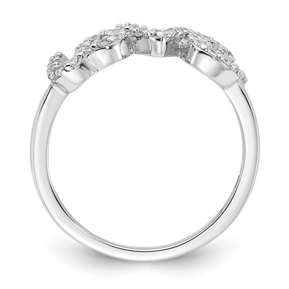 Sterling Silver Rhodium-plated "LOVE" CZ Ring