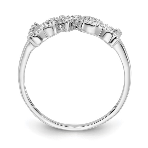 Sterling Silver Rhodium-plated Word "LOVED" CZ Ring