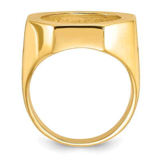 14ky Men's Textured Octagonal Coin Bezel Ring                       