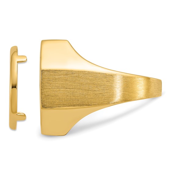 14ky Men's Textured Octagonal Coin Bezel Ring                       