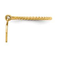 14K Yellow Gold Polished Angel Dangle Twisted Band Ring view 4