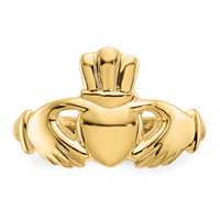 14K Yellow Gold Polished Claddagh Ring view 5