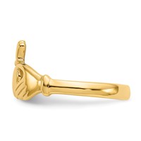14K Yellow Gold Polished Claddagh Ring view 4