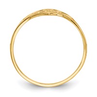 14K Yellow Gold Cross in Heart Ring view 2