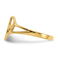 14K Yellow Gold Cross in Heart Ring view 4