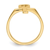 14K Yellow Gold Polished Ankh Egyptian Cross Ring view 2