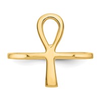 14K Yellow Gold Polished Ankh Egyptian Cross Ring view 5