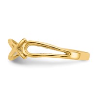 14K Yellow Gold Polished Ichthus Fish Ring view 4