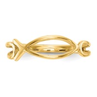 14K Yellow Gold Polished Ichthus Fish Ring view 5
