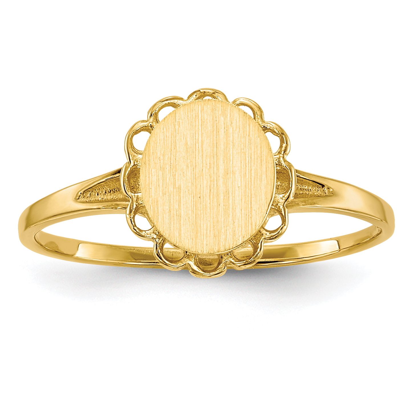 14k 6.5x7.5mm Open Back Signet Ring (R1408)