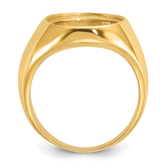 14ky Polished Men's Comfort Fit Coin Bezel Ring                       