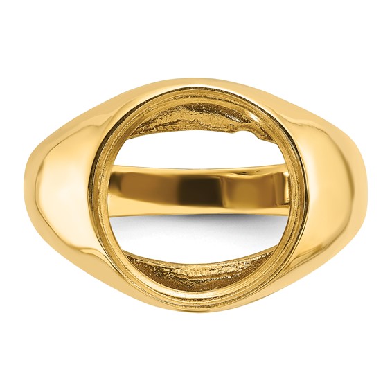 14ky Polished Men's Comfort Fit Coin Bezel Ring                       