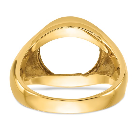 14ky Polished Men's Comfort Fit Coin Bezel Ring                       