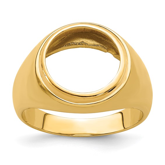 14ky Polished Men's Comfort Fit Coin Bezel Ring                       