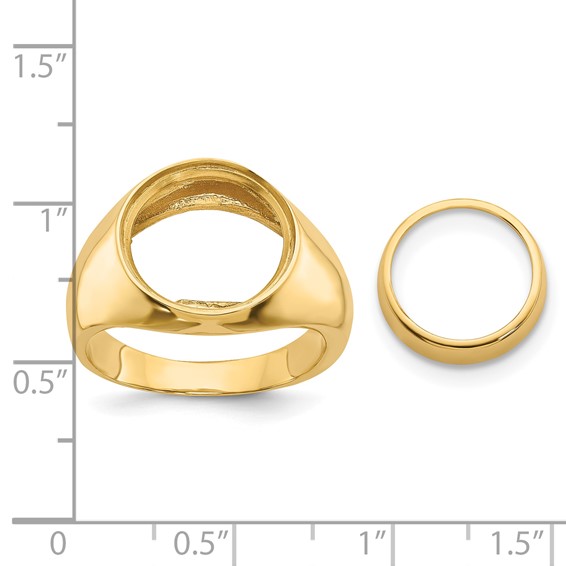 14ky Polished Men's Comfort Fit Coin Bezel Ring                       