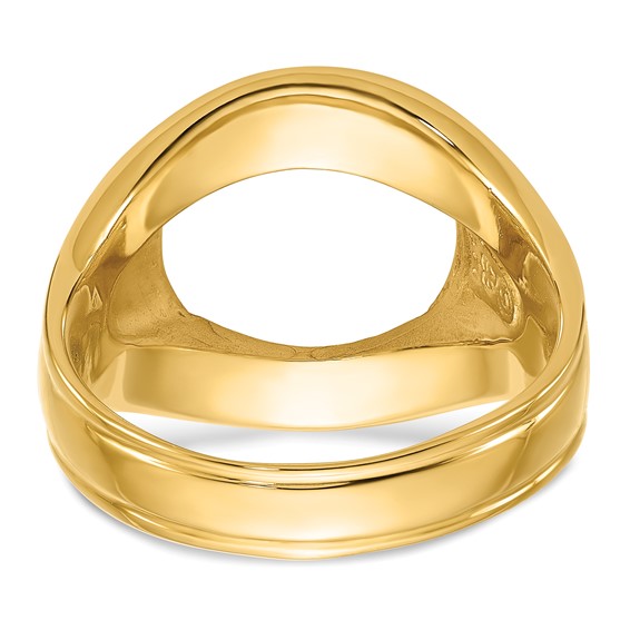 14ky Men's Comfort Fit Concaved Coin Bezel Ring