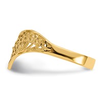 14K Yellow Gold Diamond-Cut Filigree V-Shape Ring view 4