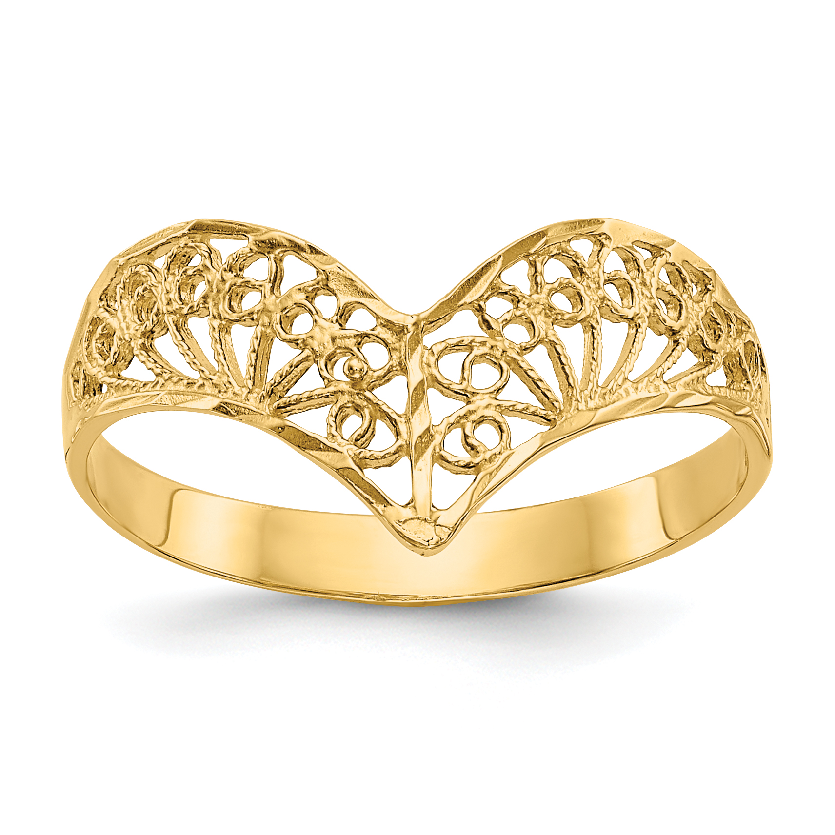14k Diamond-Cut Filigree Ring (R163)