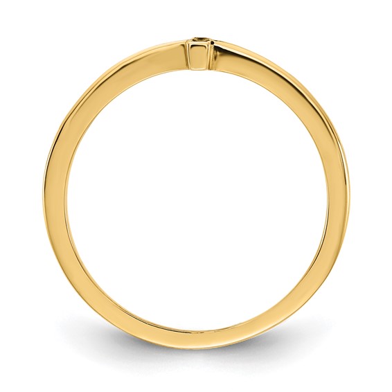 Gold Polished Sideways Cross Rings