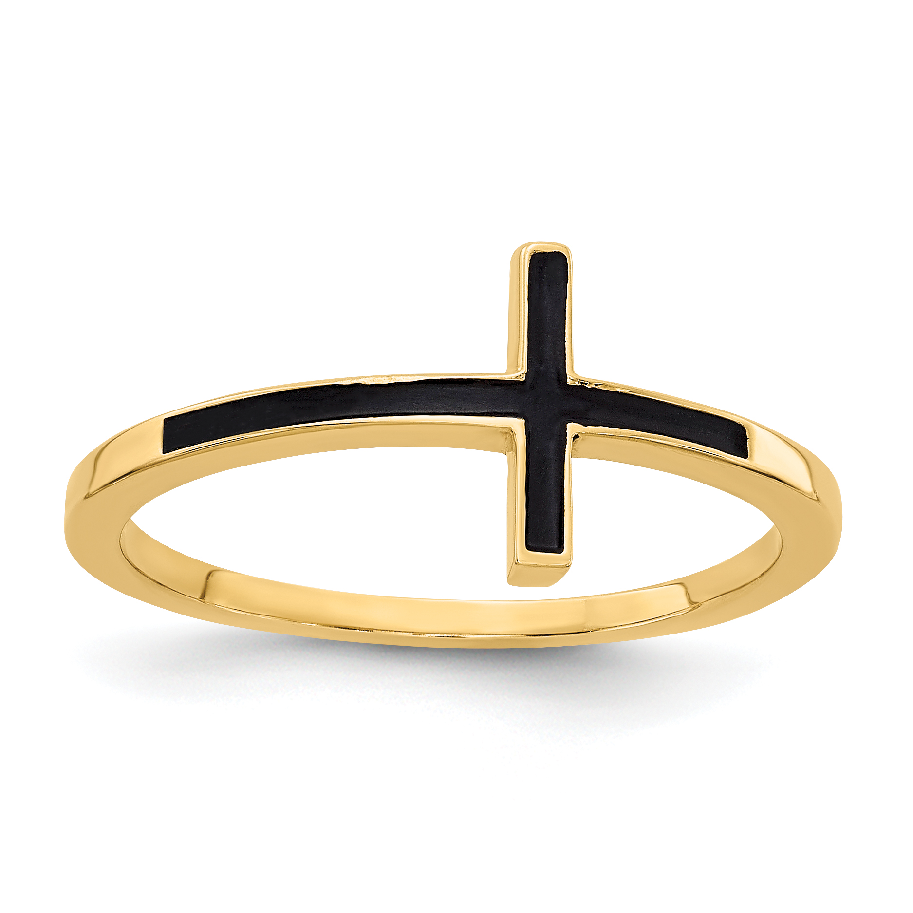 14k Antiqued Sideways Cross Ring (R1784)