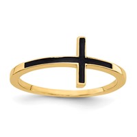 14K Antiqued Sideways Cross Ring view 1