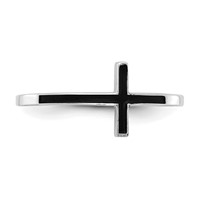14K White Gold Antiqued Sideways Cross Ring view 4