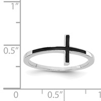 14K White Gold Antiqued Sideways Cross Ring view 5