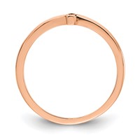14K Rose Gold Enameled Sideways Cross Ring view 2