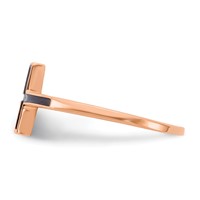 14K Rose Gold Enameled Sideways Cross Ring view 3