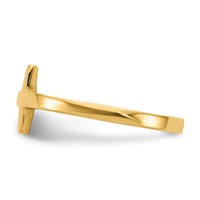 14K Yellow Gold Sideways Cross Ring view 3