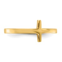 14K Yellow Gold Sideways Cross Ring view 4