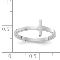 14K White Gold Sideways Cross Ring view 5
