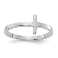 14K White Gold Sideways Cross Ring view 1