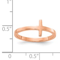 14K Rose Gold Sideways Cross Ring view 5
