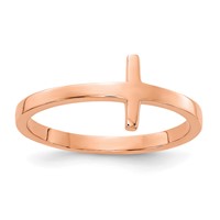 14K Rose Gold Sideways Cross Ring view 1
