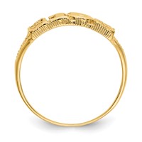 14K Yellow Gold Quinceanera 15 Ring with Hearts view 2