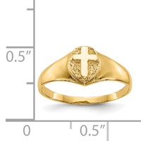 14K Polished Cross Size 4 Ring view 3
