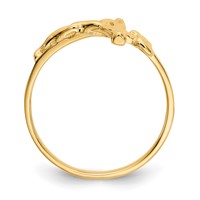 14K Yellow Gold Polished Crucifix Ring - Size 4.25 view 2