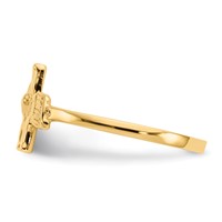 14K Yellow Gold Polished Crucifix Ring - Size 4.25 view 4