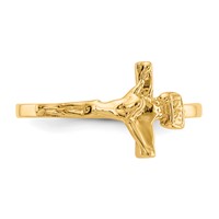 14K Yellow Gold Polished Crucifix Ring - Size 4.25 view 5