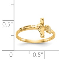 14K Yellow Gold Polished Crucifix Ring - Size 4.25 view 3