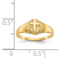 14K Yellow Gold Polished Cross Ring view 3