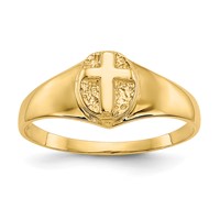 14K Yellow Gold Polished Cross Ring view 1